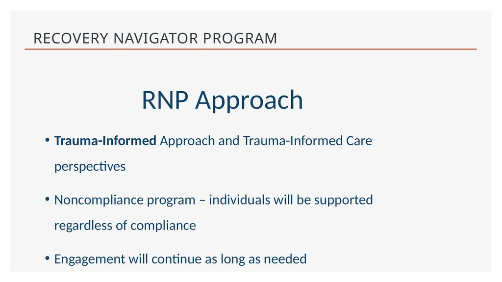 Recovery Navigator Program by Susan Peacey, King - slide 8 of 12