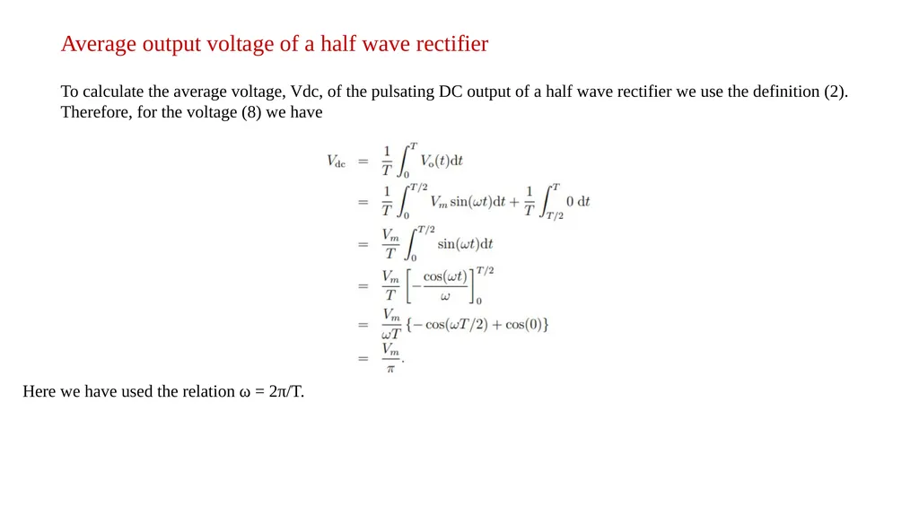 Rectifiers Half wave and Full wave rectifiers - slide 7 of 16