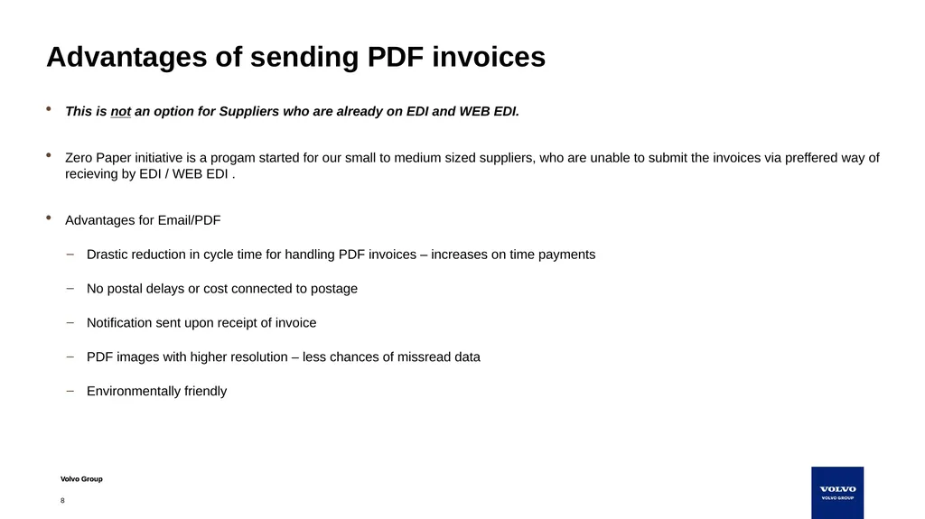 Instructions for suppliers to submit invoices - slide 8 of 15