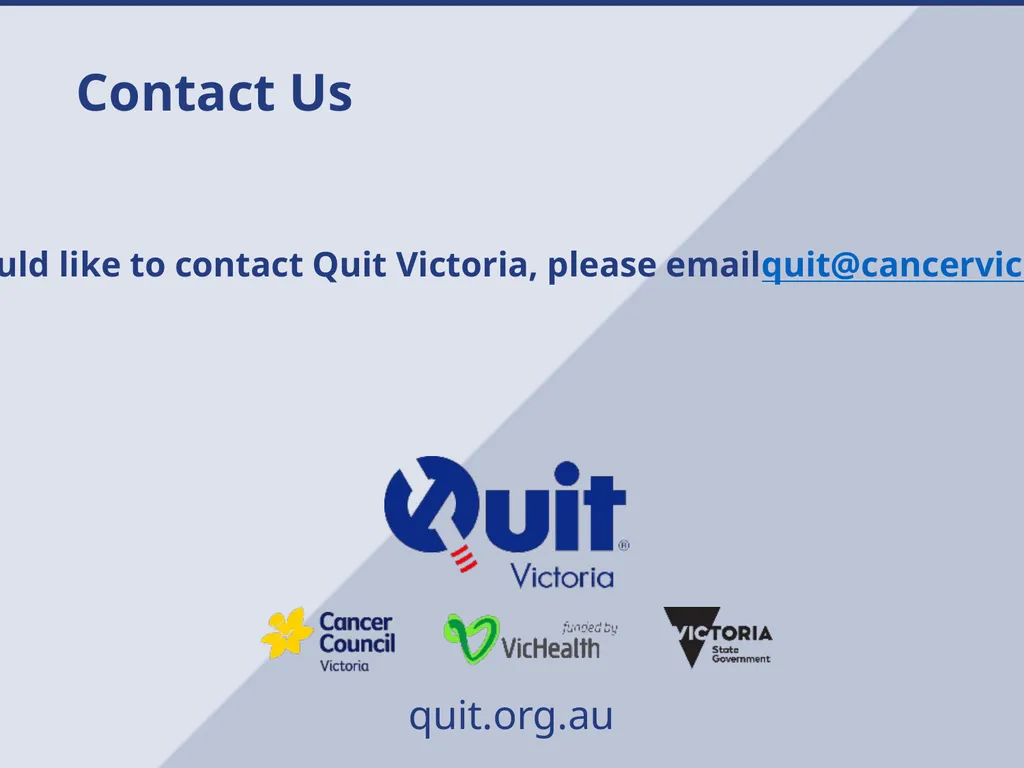 quit.org.au E-cigarettes and Vaping An Overview - slide 26 of 26