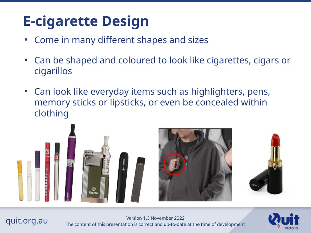 quit.org.au E-cigarettes and Vaping An Overview - slide 4 of 26