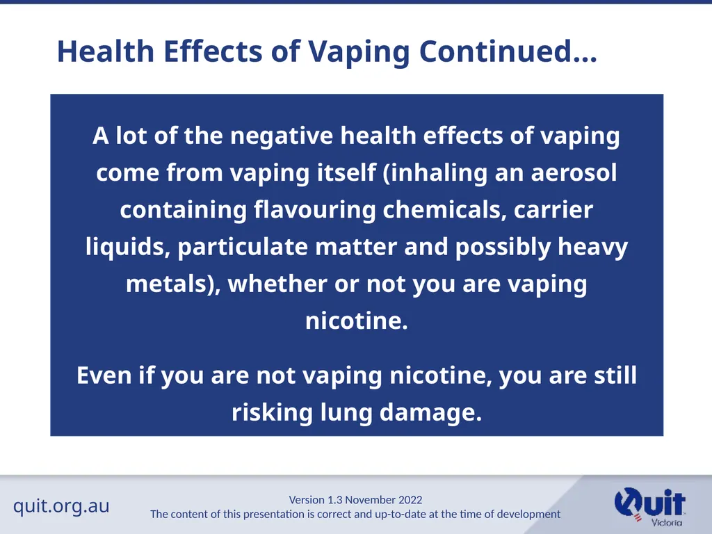 quit.org.au E-cigarettes and Vaping An Overview - slide 13 of 26
