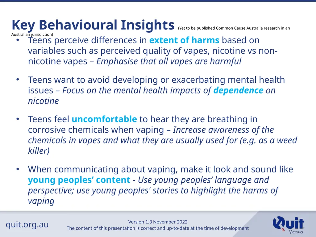 quit.org.au E-cigarettes and Vaping An Overview - slide 17 of 26