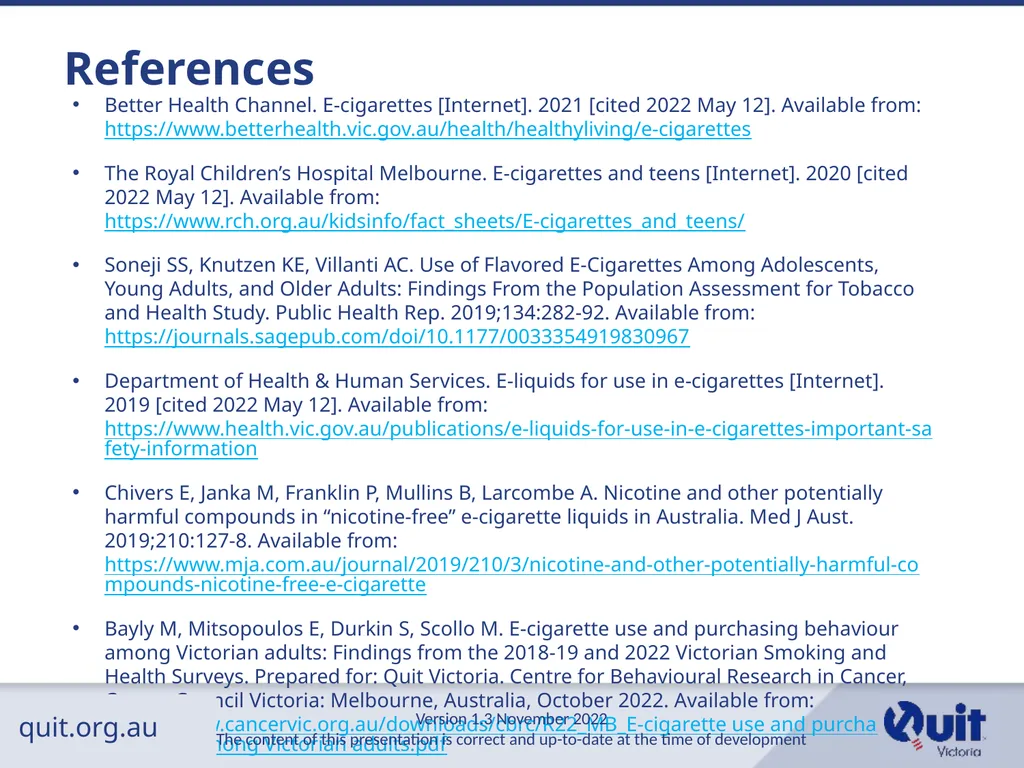 quit.org.au E-cigarettes and Vaping An Overview - slide 21 of 26