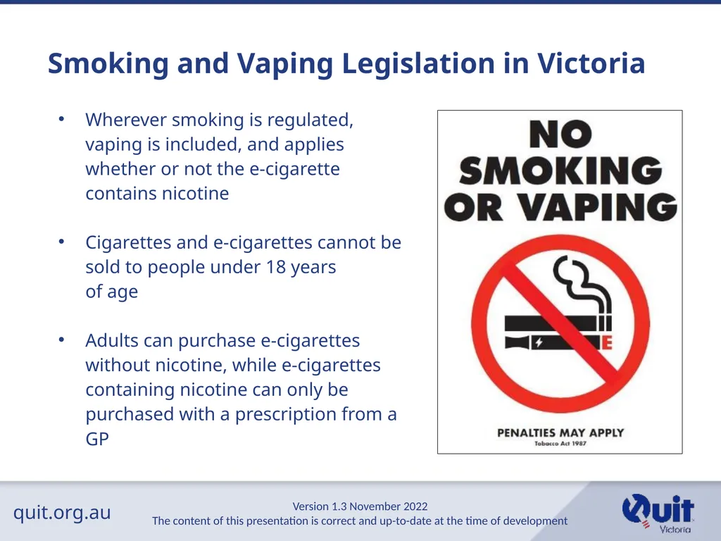 quit.org.au E-cigarettes and Vaping An Overview - slide 10 of 26