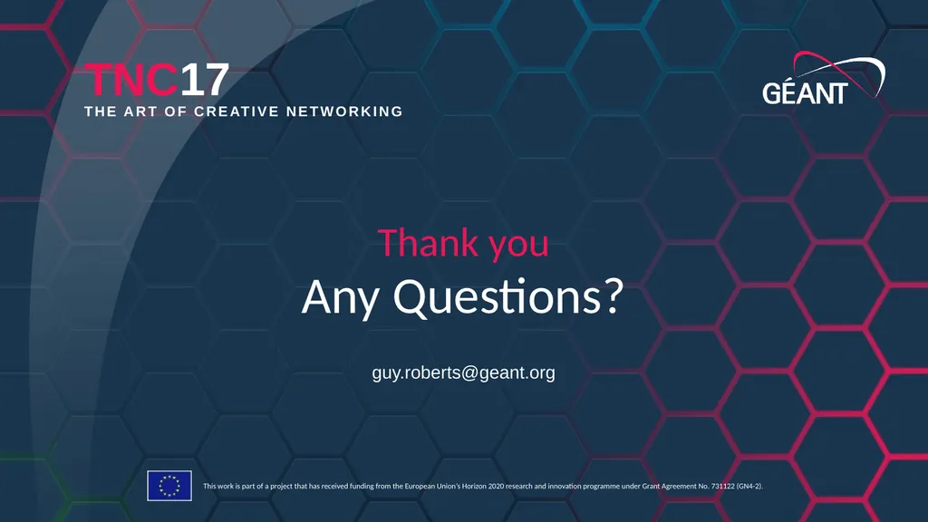 Guy Roberts Quantum Key Distribution in the GÉANT - slide 17 of 17