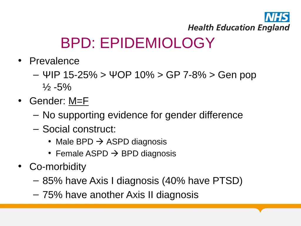 Psychotherapy BORDERLINE PERSONALITY DISORDER: A - slide 14 of 66
