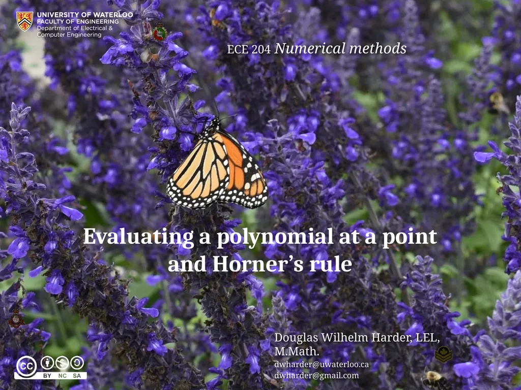 Evaluating a polynomial at a point and Horner’s - slide 1 of 21