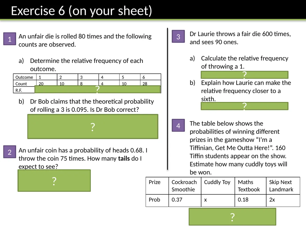 Year 8: Probability Dr J Frost - slide 24 of 39