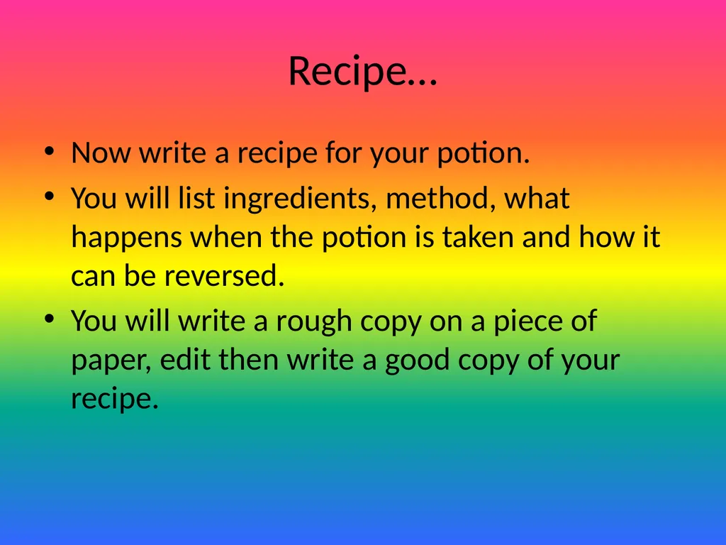 Magic Potion! Magic Potions! Measuring Volume and - slide 5 of 5