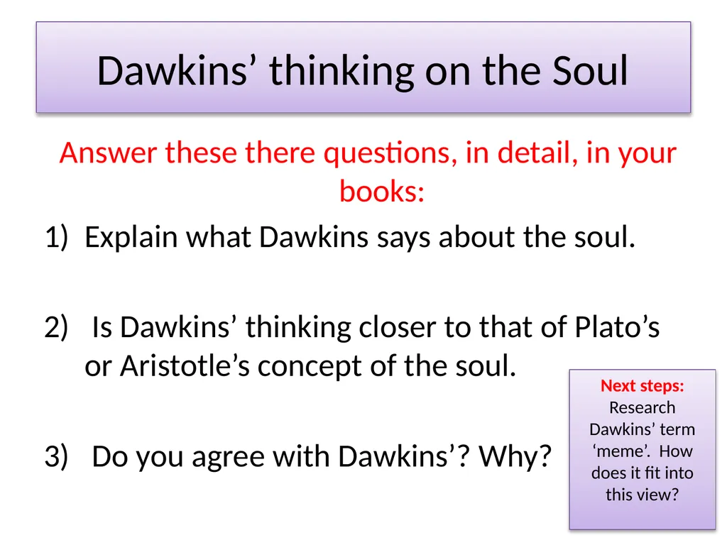 How do we use the word soul? Write down three - slide 8 of 10