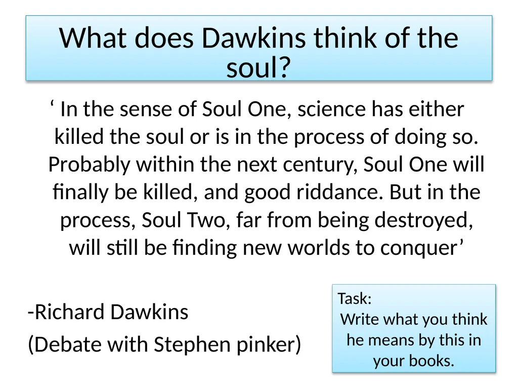 How do we use the word soul? Write down three - slide 4 of 10