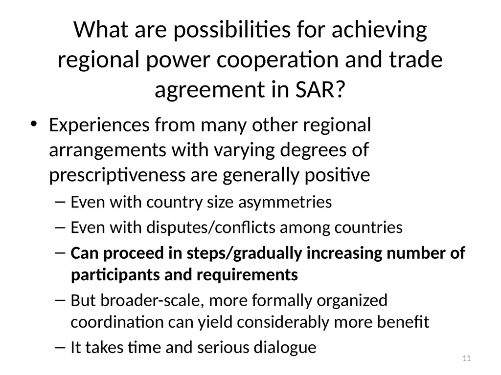 Trans-Boundary Cooperation in the South Asia Power - slide 11 of 17