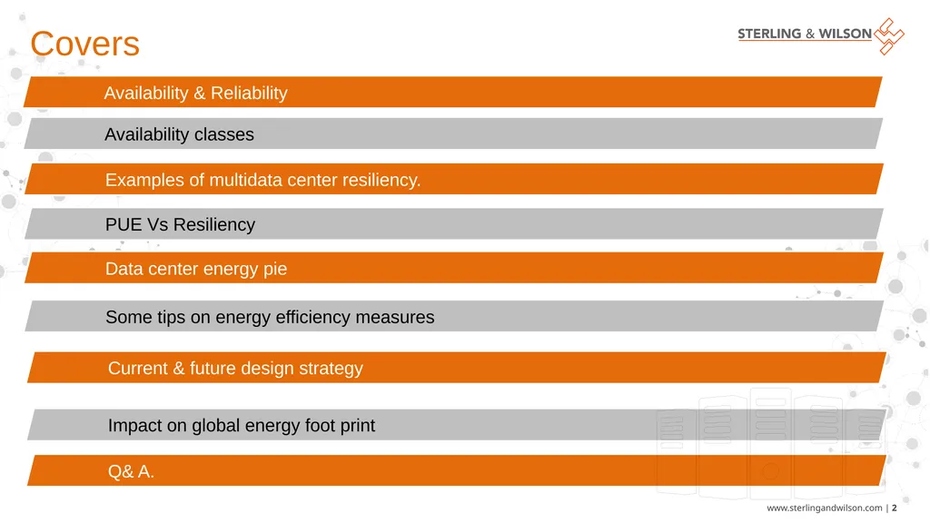 Making Data Centres Efficient & Resilient Sudipta - slide 2 of 22