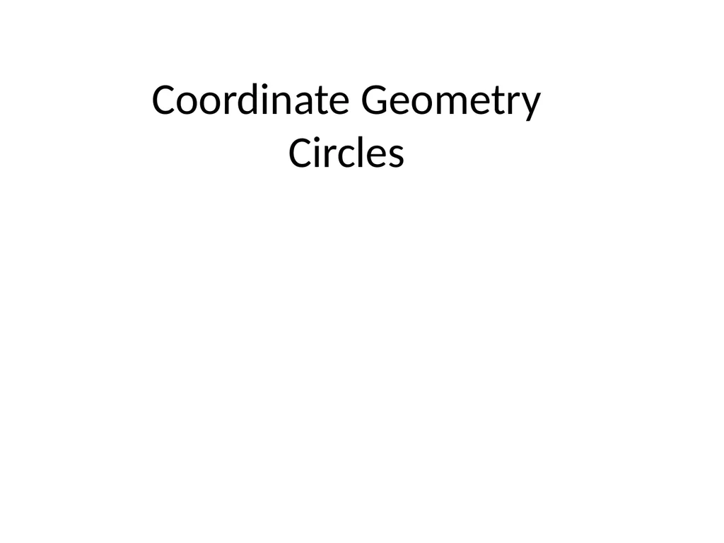 Coordinate Geometry Circles Starter Recall - slide 1 of 17