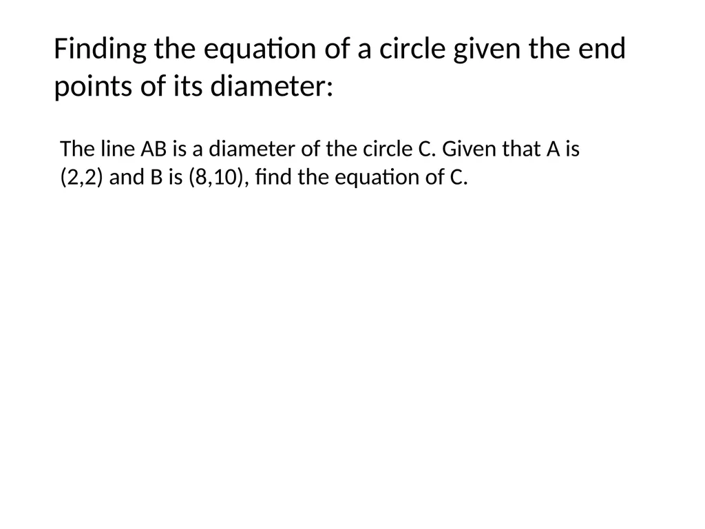 Coordinate Geometry Circles Starter Recall - slide 12 of 17