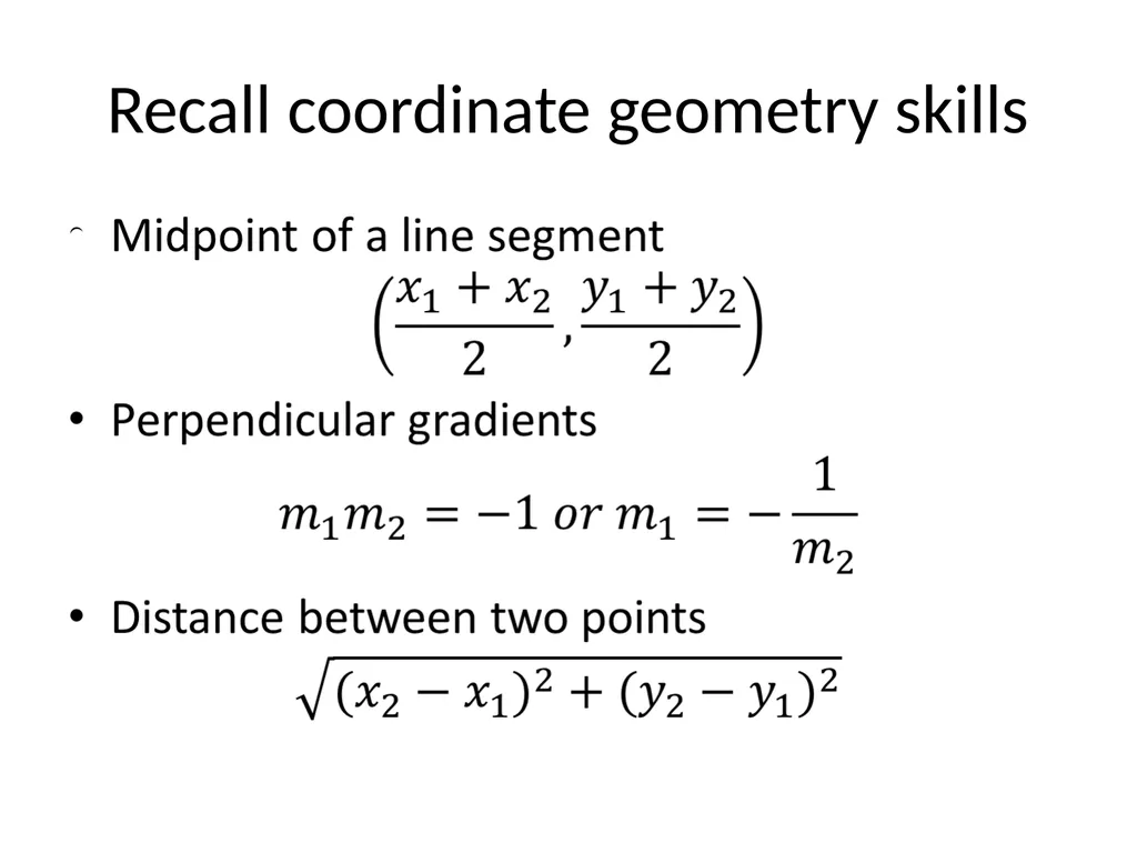Coordinate Geometry Circles Starter Recall - slide 3 of 17