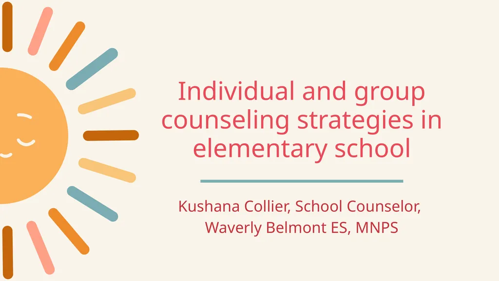 Individual and group counseling strategies in - slide 1 of 13