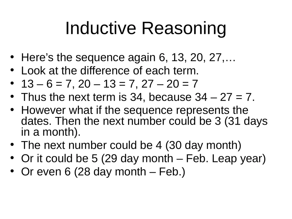 DEDUCTIVE vs. INDUCTIVE REASONING Section 1.1 - slide 16 of 16