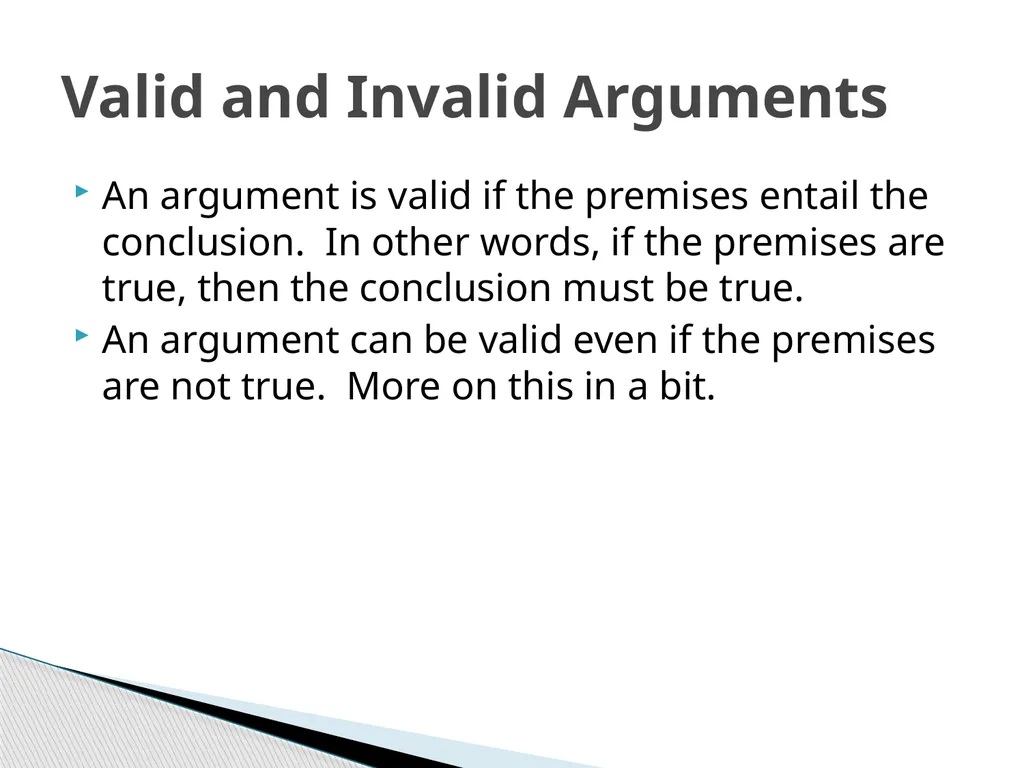 Think What is an argument? What makes an argument - slide 10 of 29