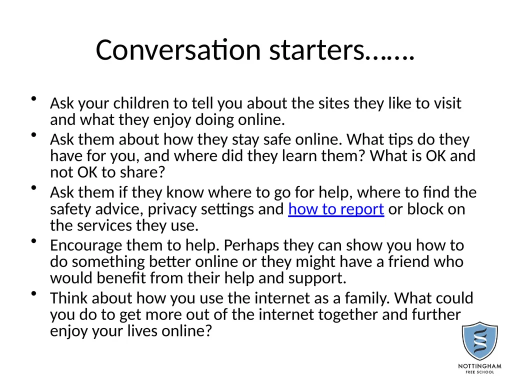 Questions to discuss…… What do your children do - slide 17 of 23