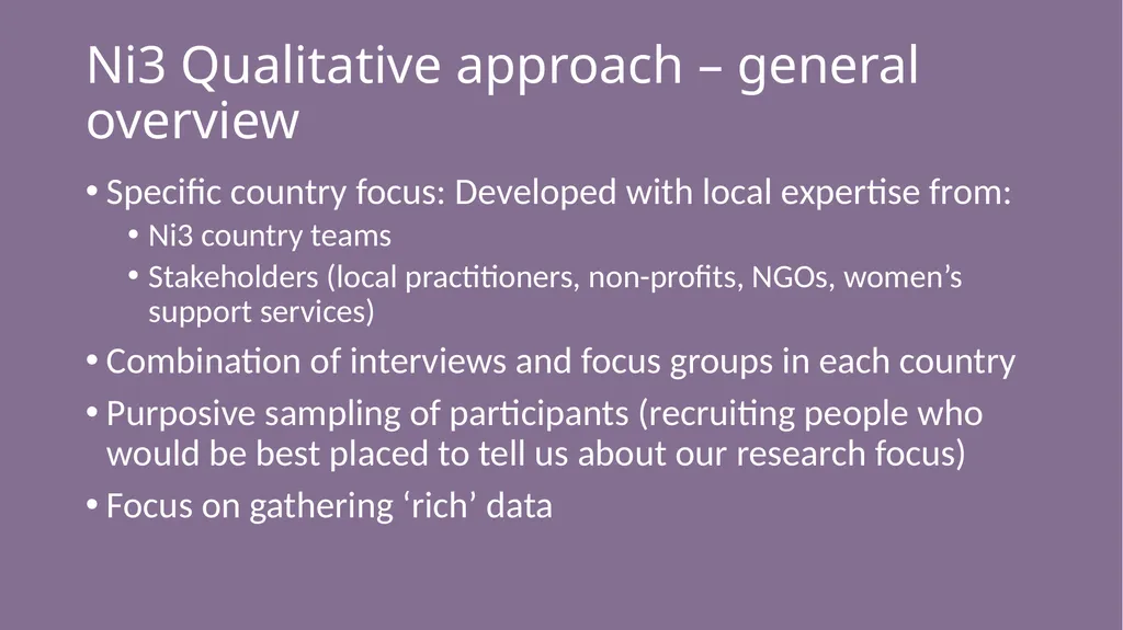 Qualitative research as a guide for developing - slide 3 of 27