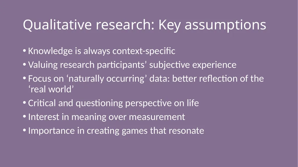 Qualitative research as a guide for developing - slide 2 of 27