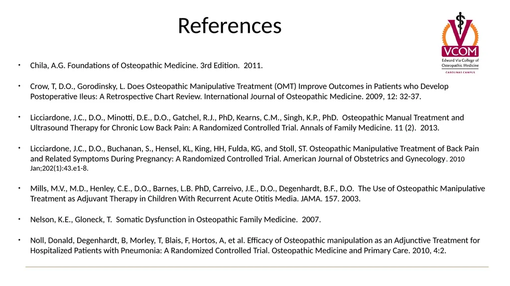 OMM Question Writing Background Bethany Powers, DO - slide 19 of 19