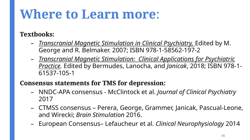 An Introduction to Transcranial Magnetic - slide 45 of 48