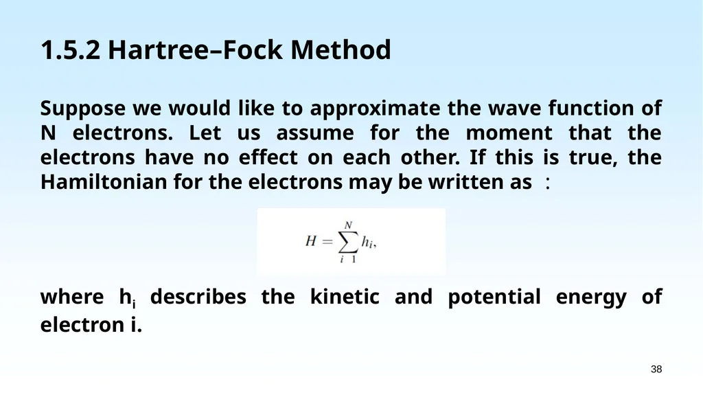 WHAT IS DENSITY FUNCTIONAL THEORY? 1.1 EXAMPLES OF - slide 38 of 55