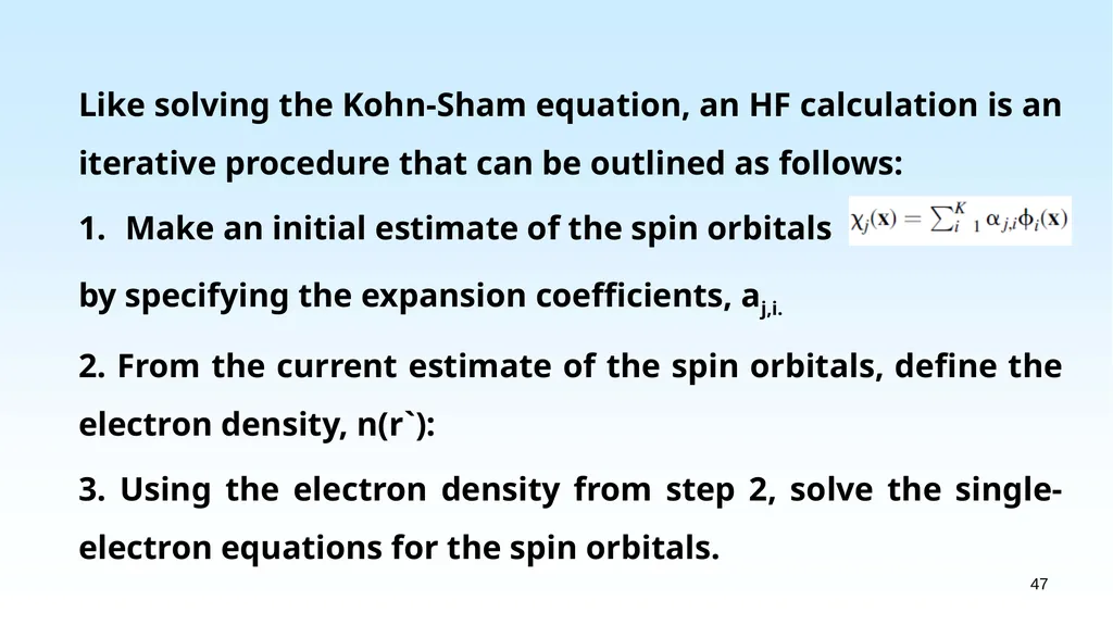 WHAT IS DENSITY FUNCTIONAL THEORY? 1.1 EXAMPLES OF - slide 47 of 55