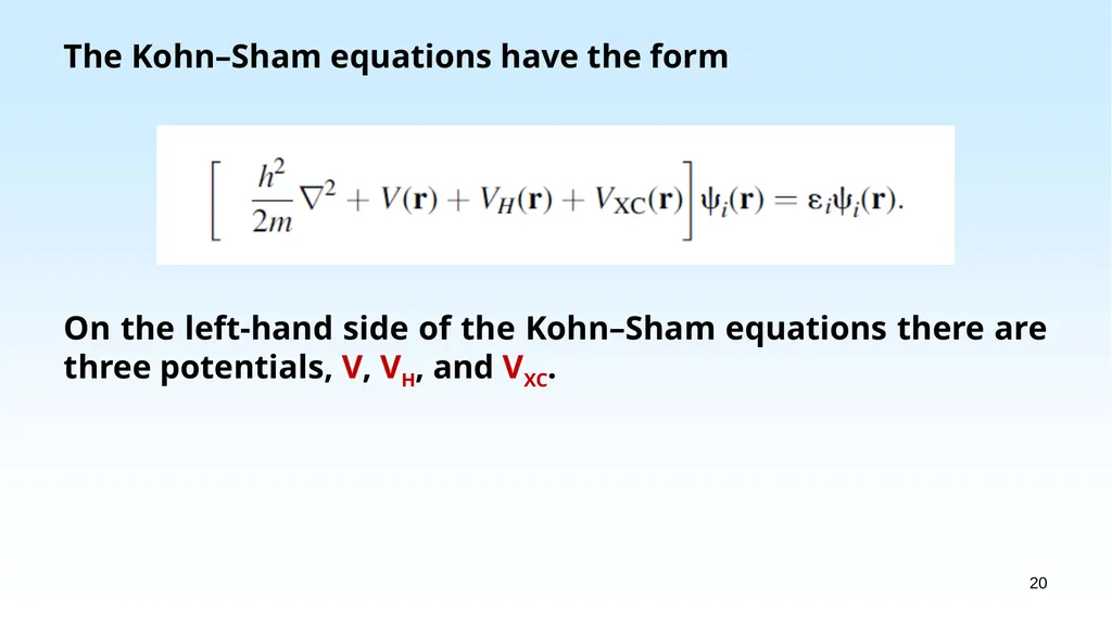 WHAT IS DENSITY FUNCTIONAL THEORY? 1.1 EXAMPLES OF - slide 20 of 55