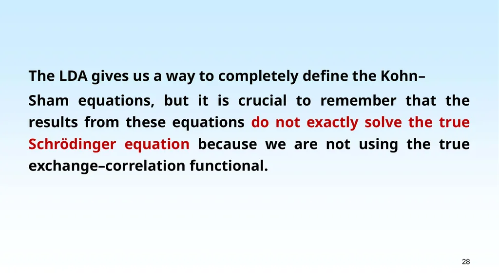 WHAT IS DENSITY FUNCTIONAL THEORY? 1.1 EXAMPLES OF - slide 28 of 55