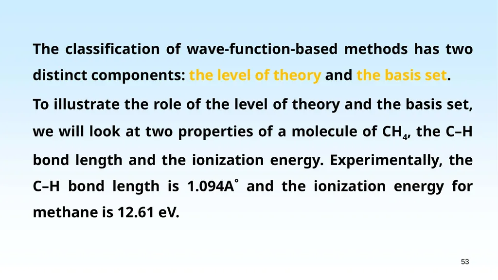 WHAT IS DENSITY FUNCTIONAL THEORY? 1.1 EXAMPLES OF - slide 53 of 55