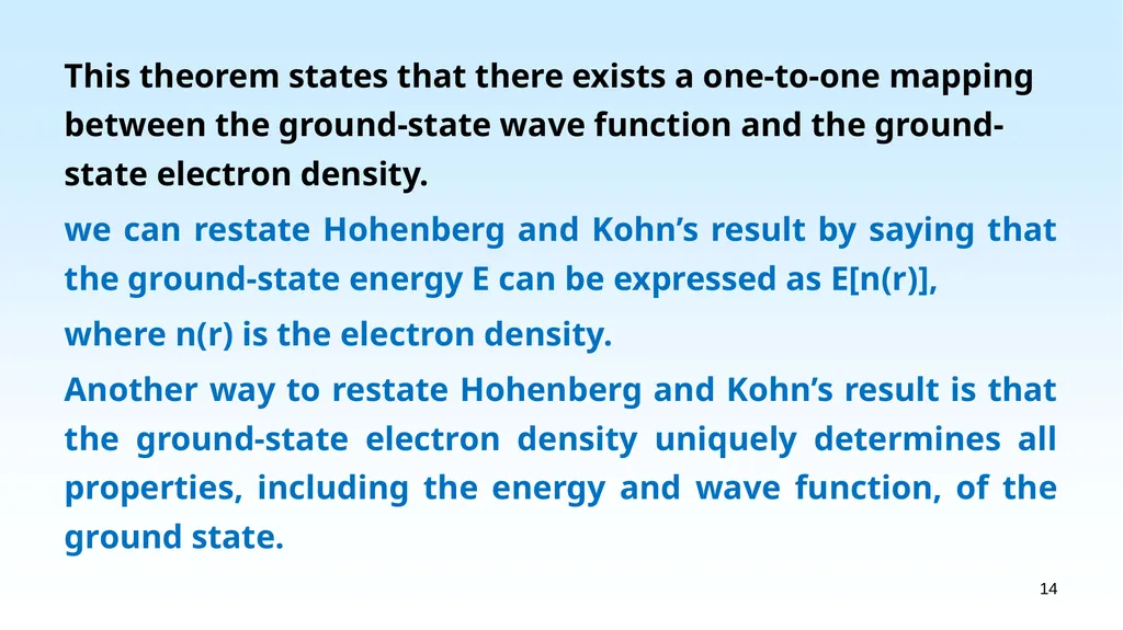 WHAT IS DENSITY FUNCTIONAL THEORY? 1.1 EXAMPLES OF - slide 14 of 55