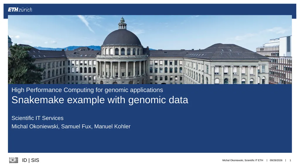 Scientific IT Services Michal Okoniewski, Samuel - slide 1 of 12