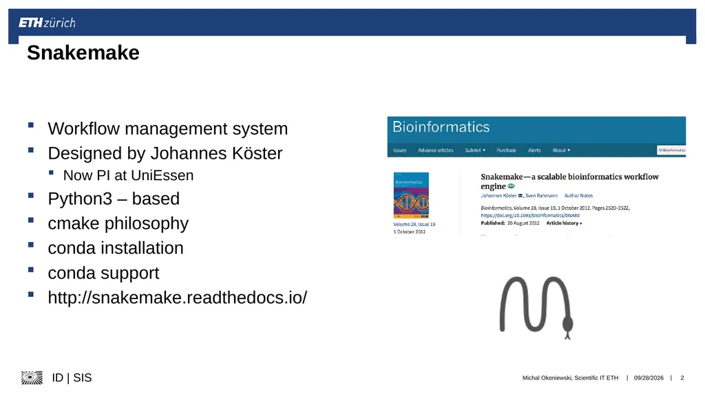 Scientific IT Services Michal Okoniewski, Samuel - slide 2 of 12