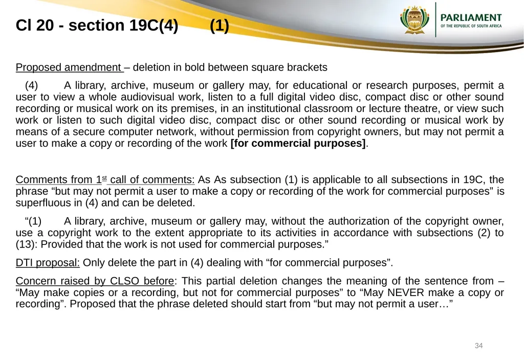 Responses to submissions on Copyright Amendment - slide 34 of 50