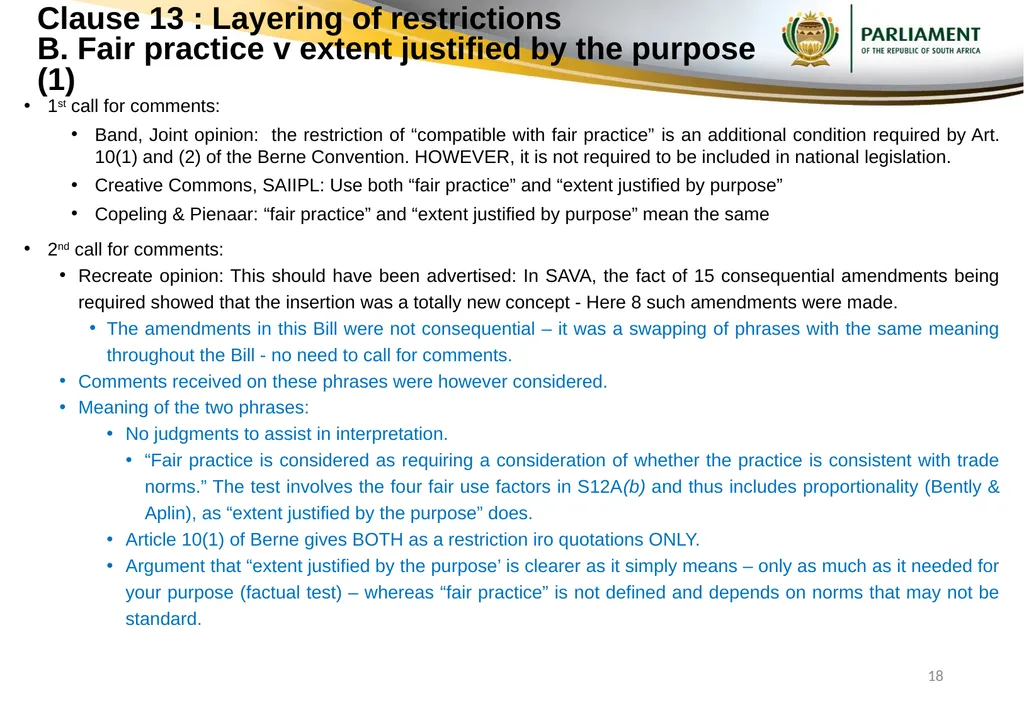 Responses to submissions on Copyright Amendment - slide 18 of 50