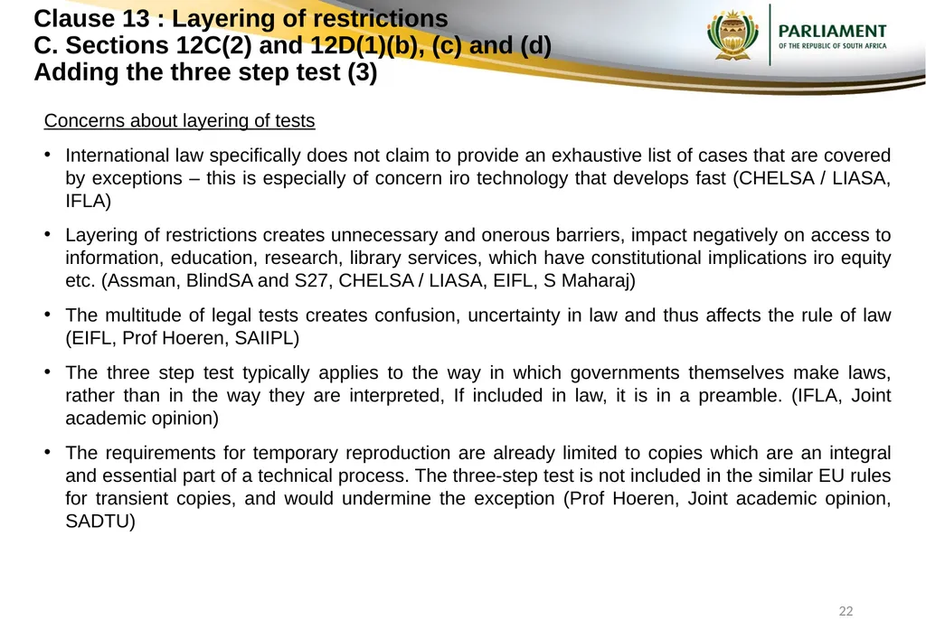 Responses to submissions on Copyright Amendment - slide 22 of 50