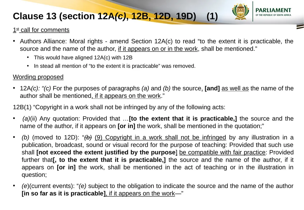 Responses to submissions on Copyright Amendment - slide 12 of 50
