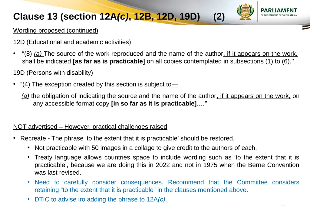 Responses to submissions on Copyright Amendment - slide 13 of 50