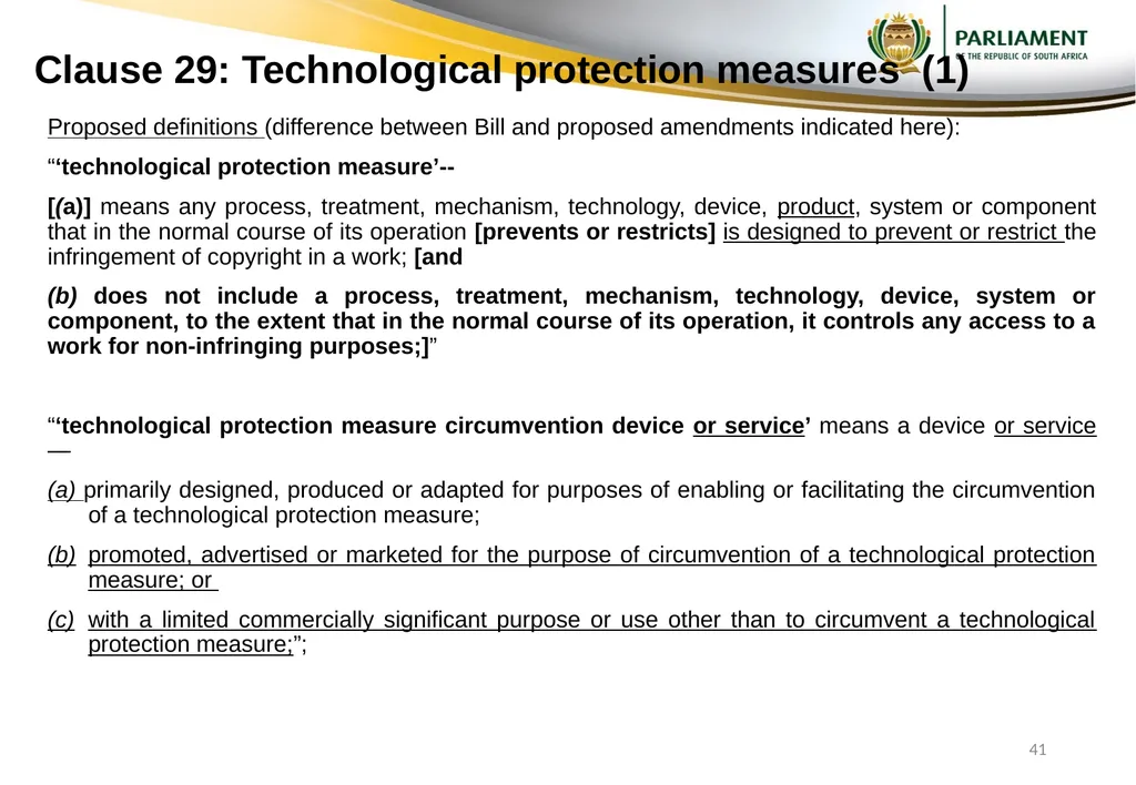 Responses to submissions on Copyright Amendment - slide 41 of 50