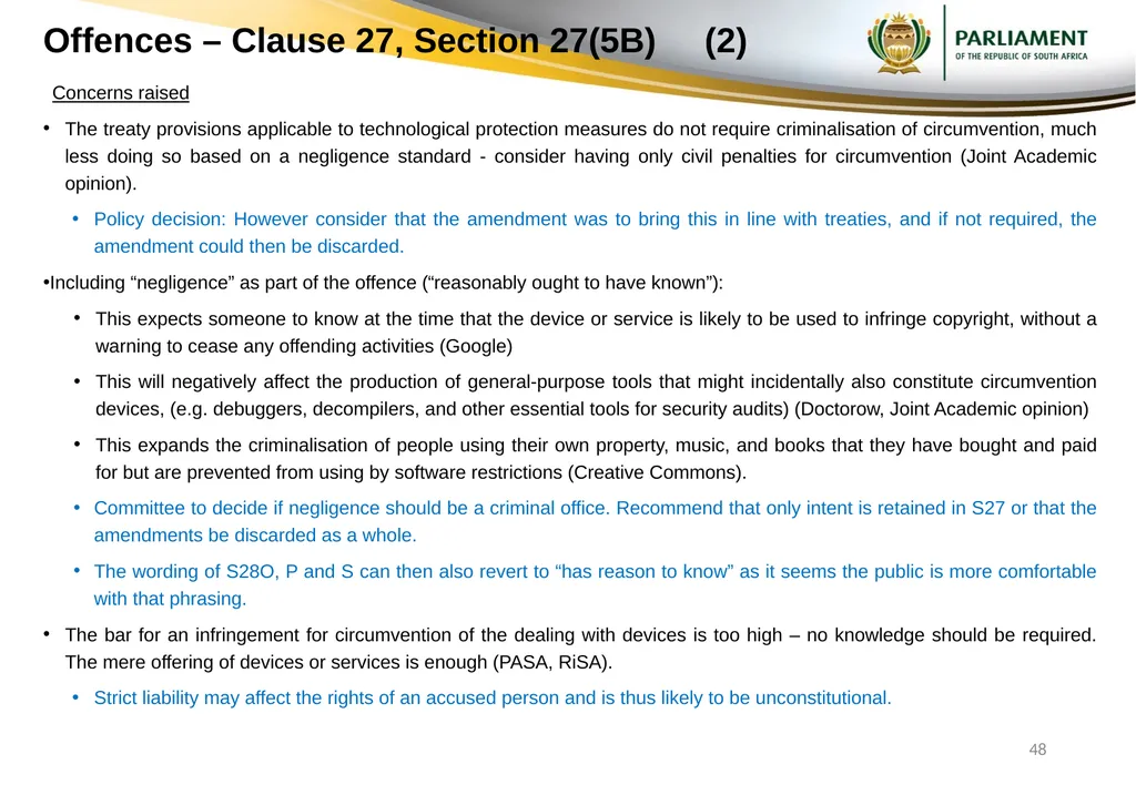 Responses to submissions on Copyright Amendment - slide 48 of 50