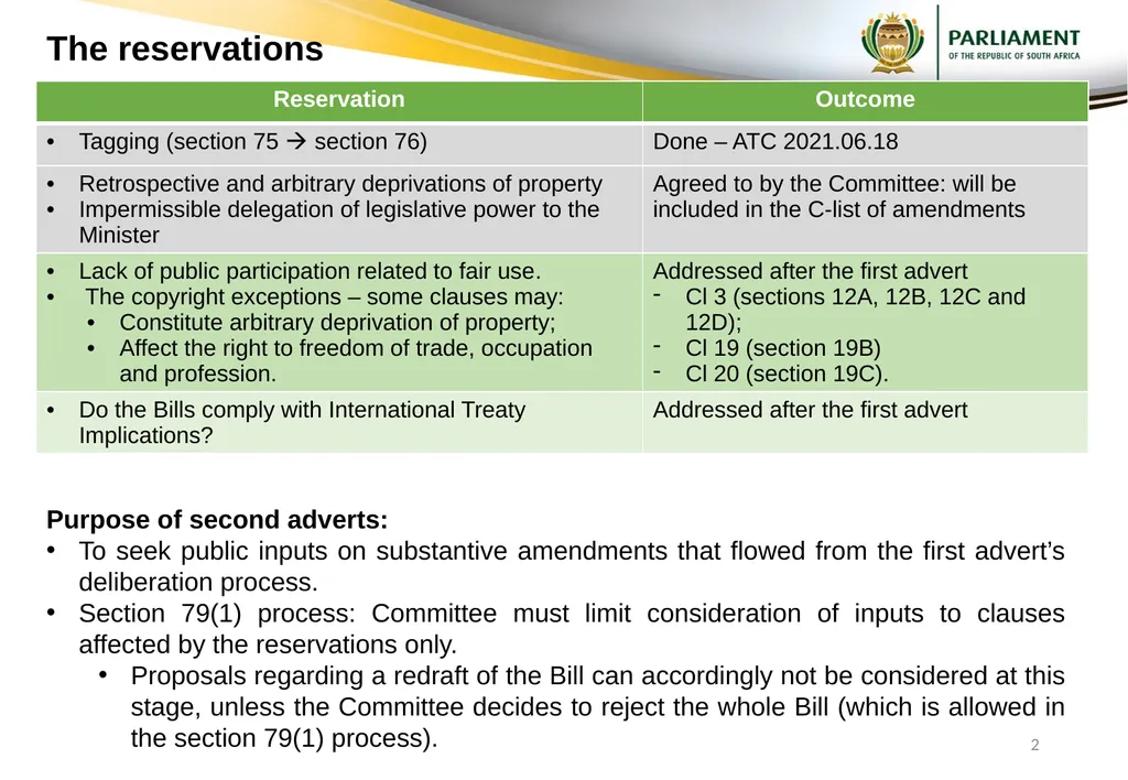Responses to submissions on Copyright Amendment - slide 2 of 50