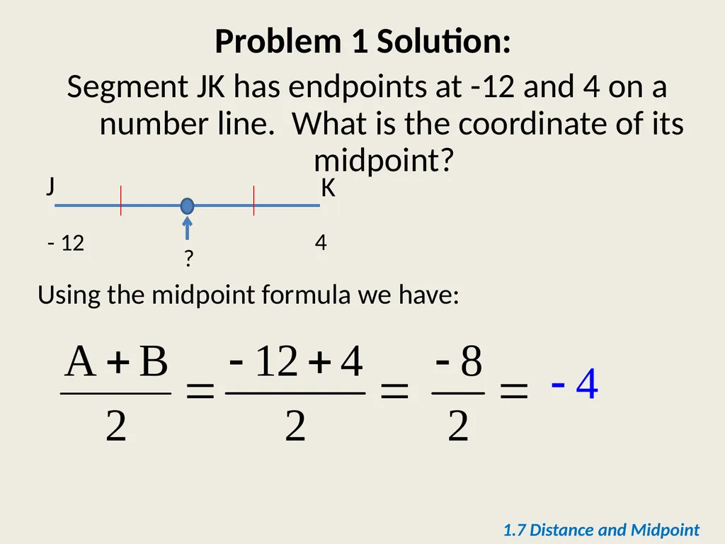 Section 1.7 Midpoint and Distance in the - slide 8 of 21