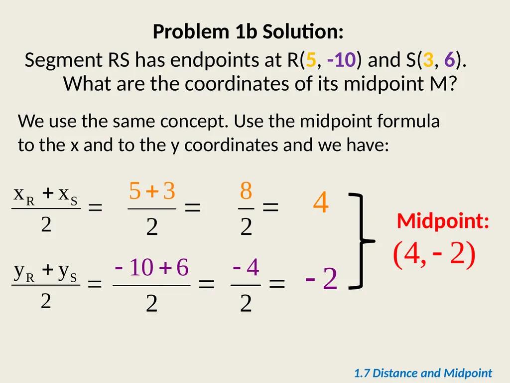 Section 1.7 Midpoint and Distance in the - slide 11 of 21