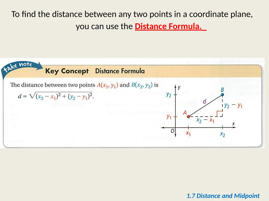 Section 1.7 Midpoint and Distance in the - slide 15 of 21