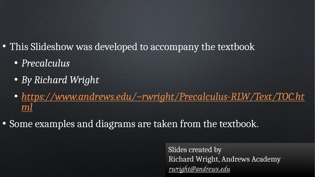 Functions and Graphs Precalculus Chapter 1 This - slide 2 of 63