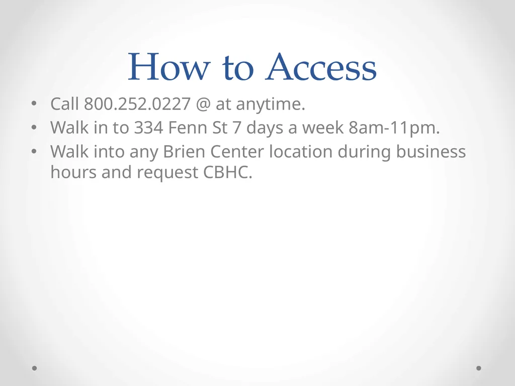 Community Behavioral Health Center (CBHC) The - slide 3 of 7